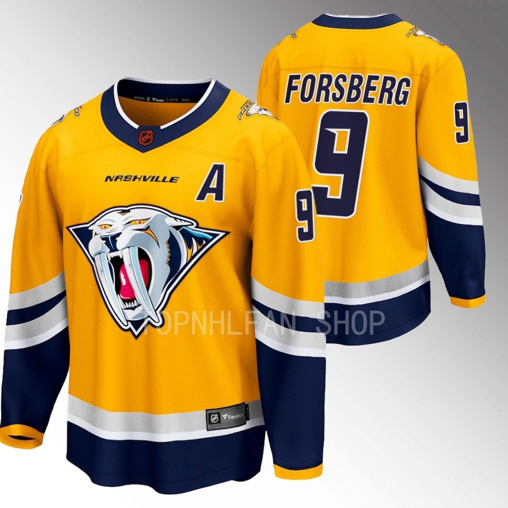 Filip Forsberg Nashville Predators Jersey Special Edition 2.0 Yellow 2022 Breakaway