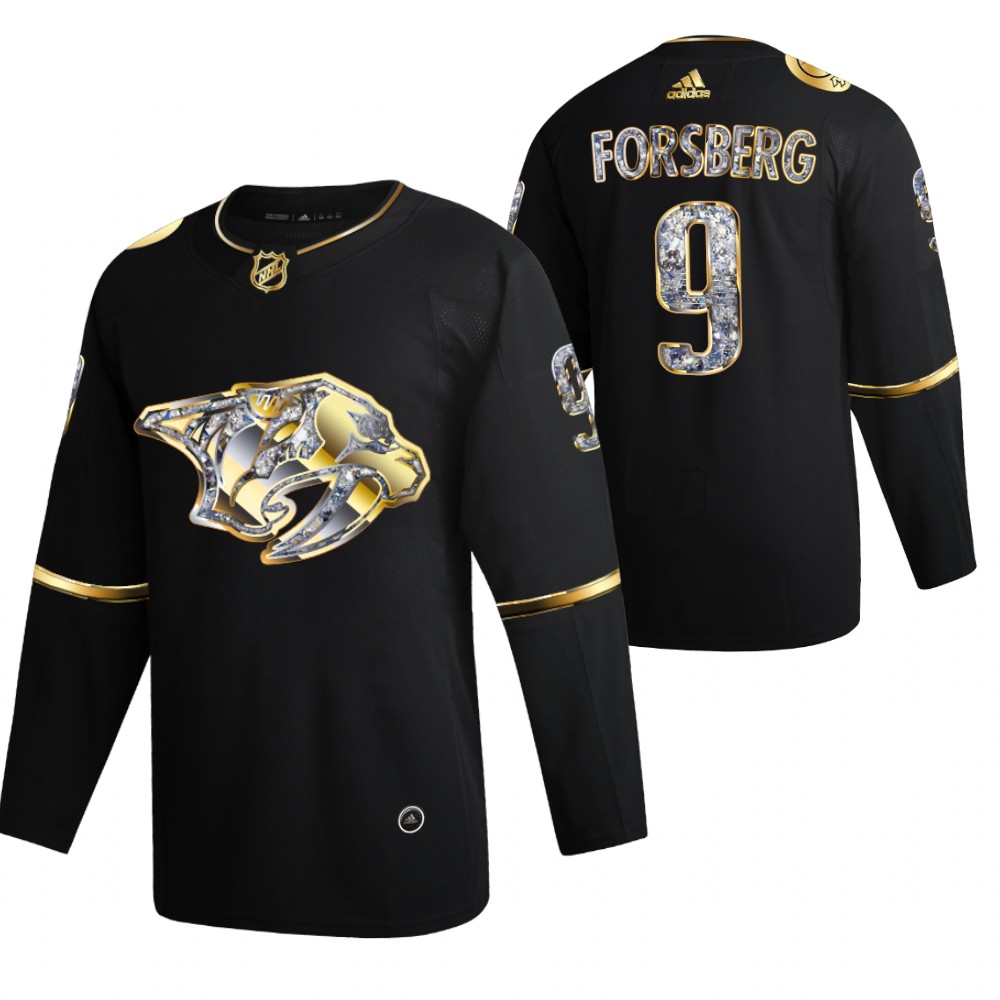 Filip Forsberg Predators #9 Black Diamond Edition 2022 Stanley Cup Playoffs Jersey