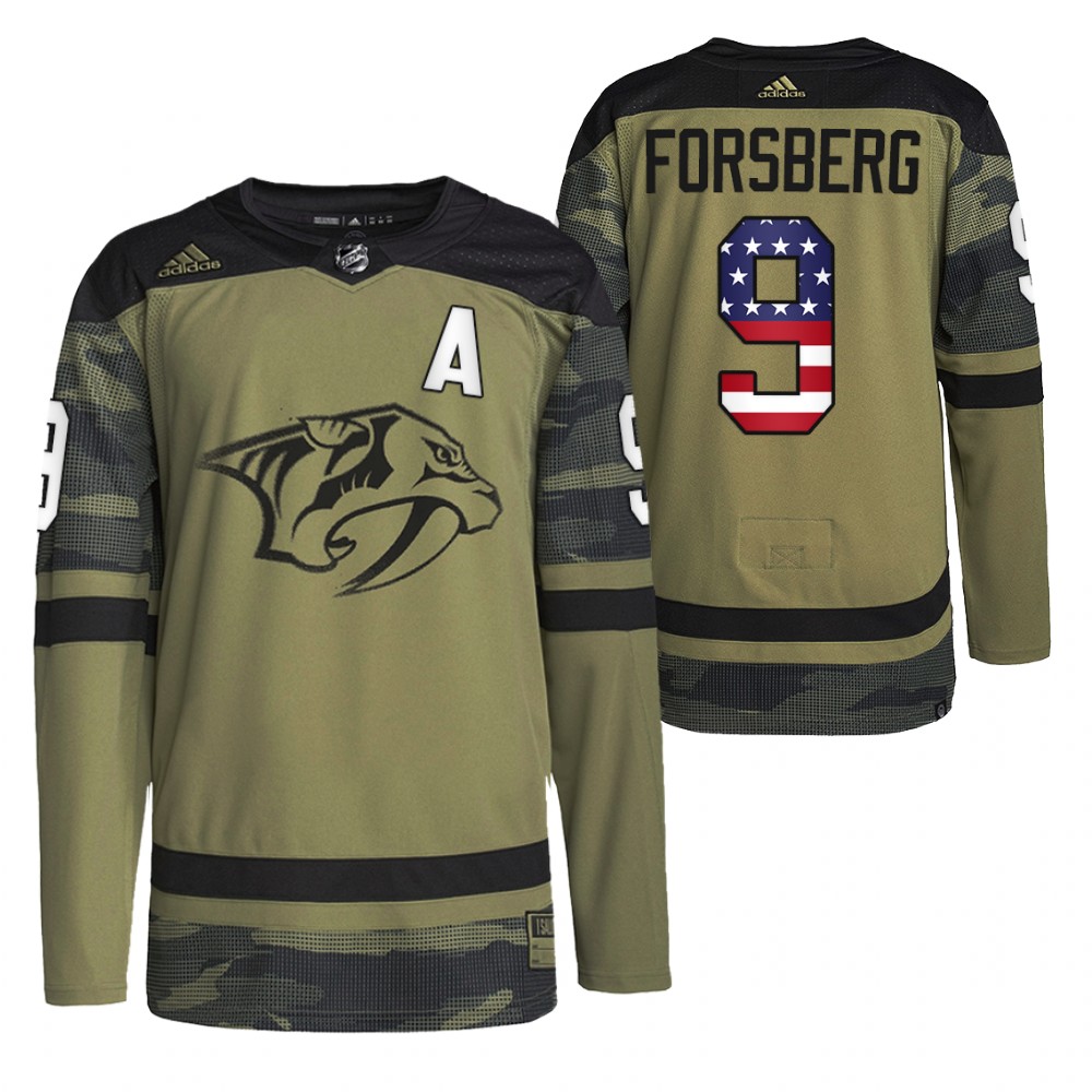 Filip Forsberg Predators Military Appreciation Jersey Camo Practice