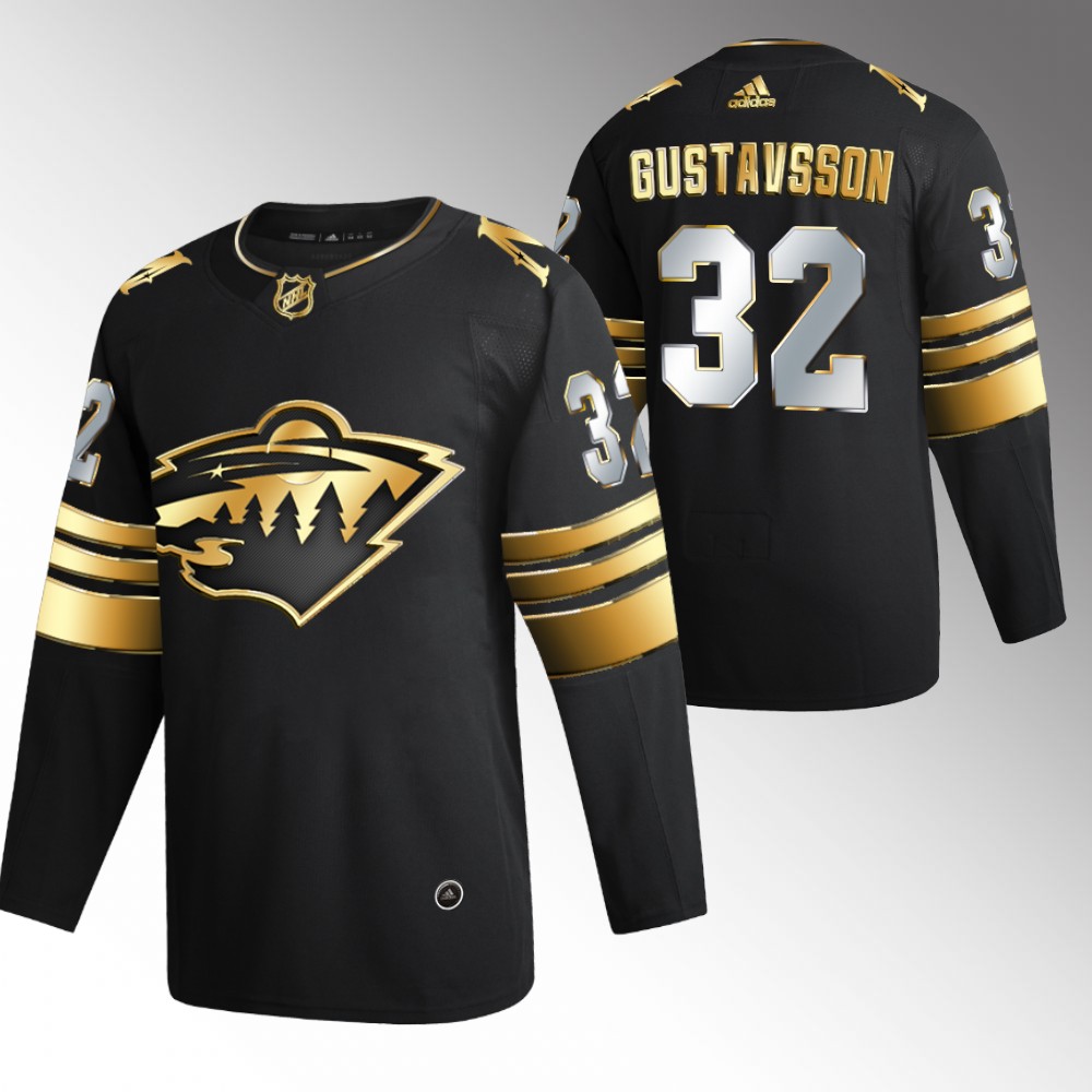 Filip Gustavsson Wild #32 Black Authentic Golden Edition Jersey