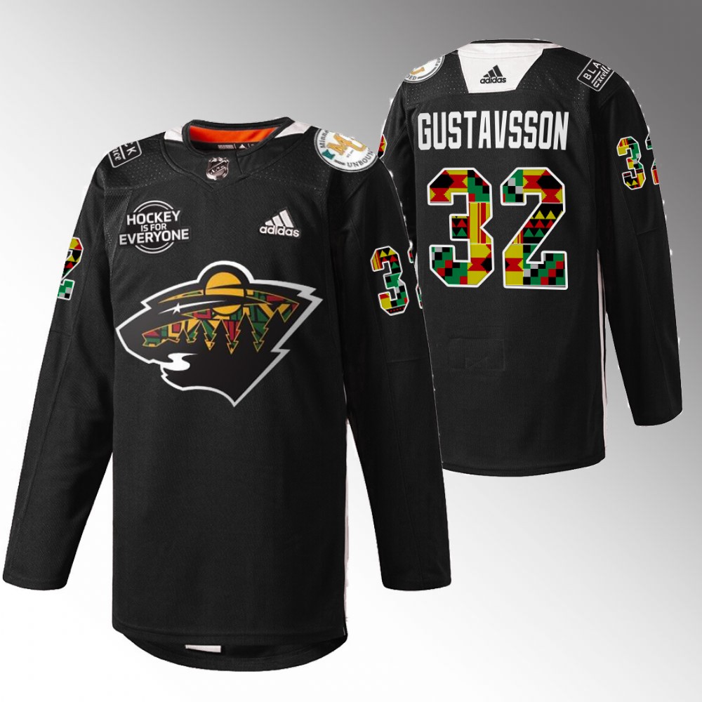 Filip Gustavsson Wild Black History Month Jersey Black Warm-Up