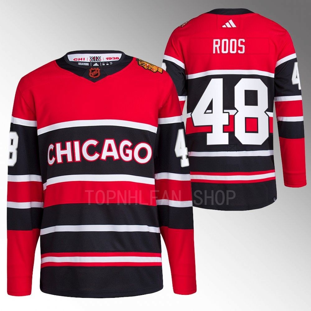 Filip Roos 2022 Chicago Blackhawks Red Reverse Retro 2.0 Authentic Primegreen Jersey