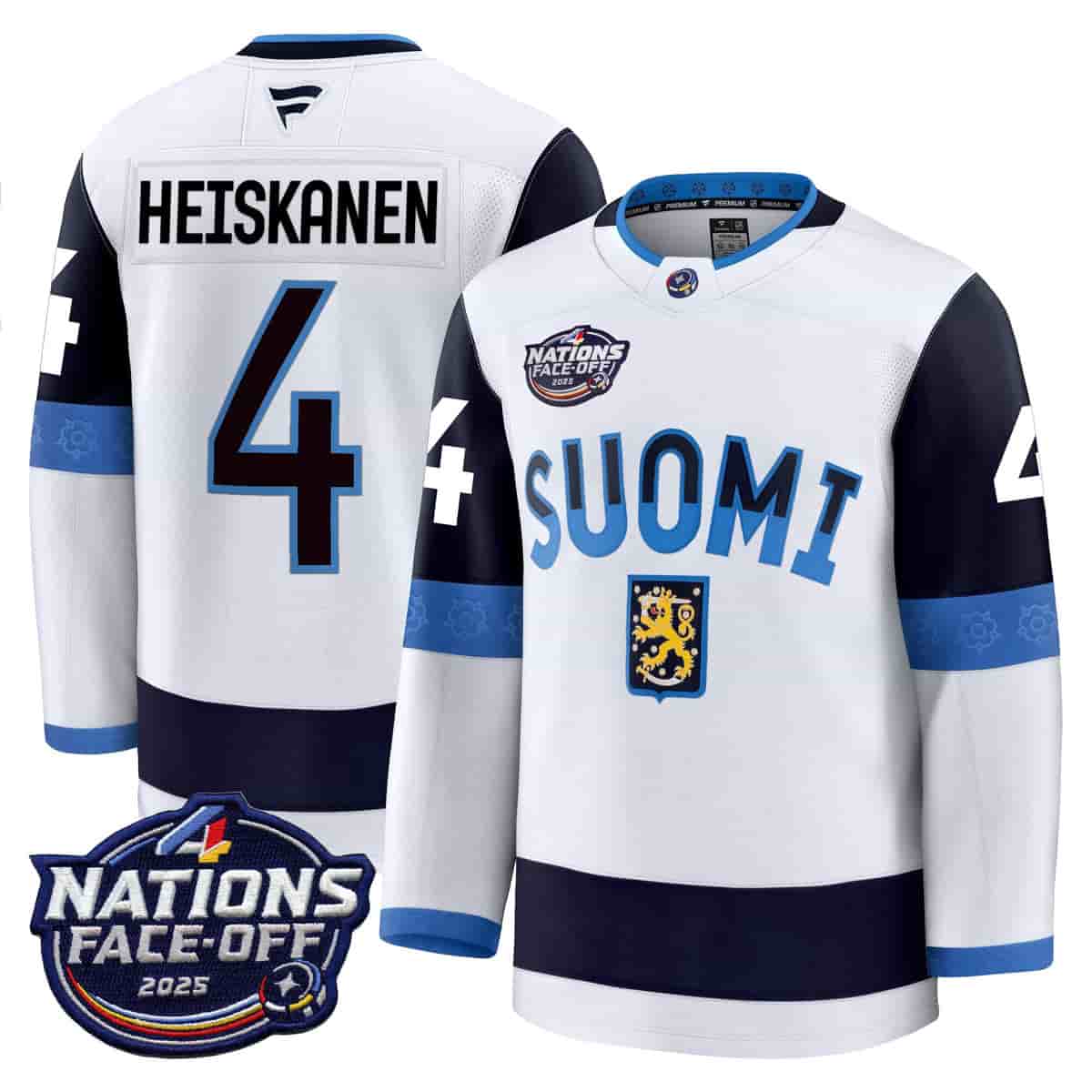Finland 4 Nations Face-Off 2025 Premium Jersey - All Stitched Miro Heiskanen 4