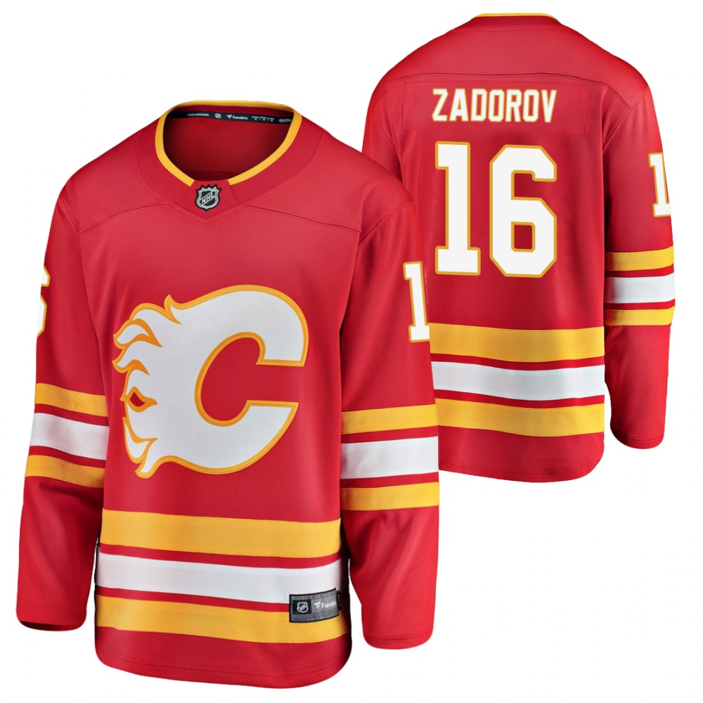 Flames #16 Nikita Zadorov Red 2021 Home Jersey