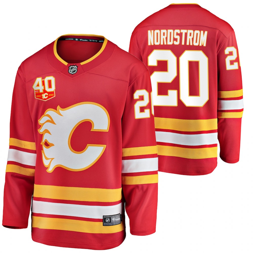 Flames #20 Joakim Nordstrom Red 2020-21 40th Anniversary Jersey