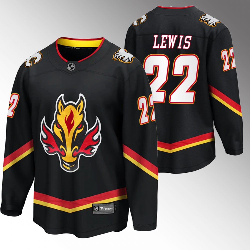 Flames #22 Trevor Lewis Black 2022-23 Alternate Jersey