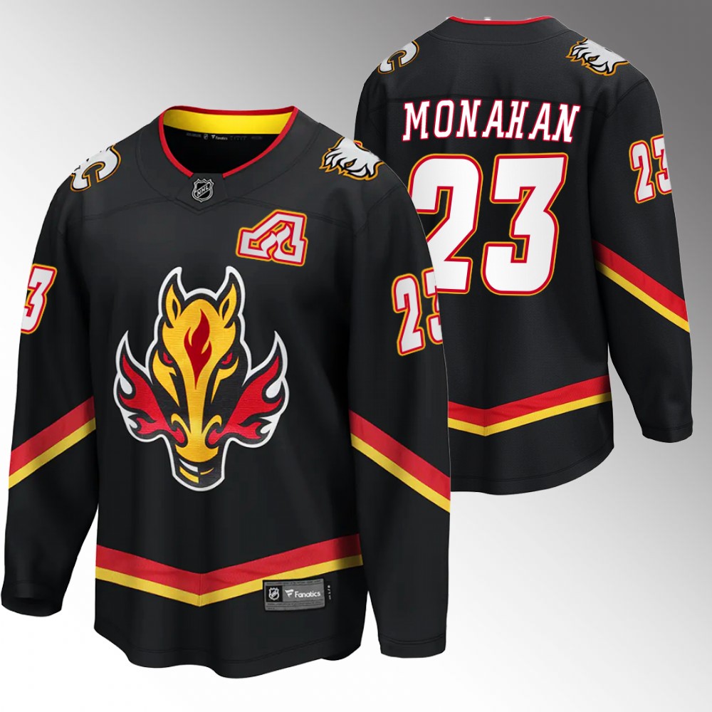 Flames #23 Sean Monahan Black 2022-23 Alternate Jersey