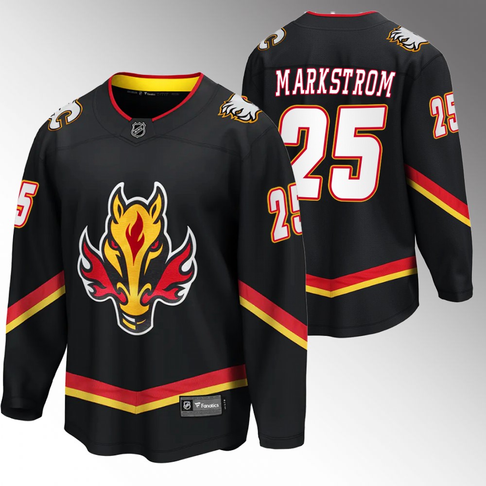 Flames #25 Jacob Markstrom Black 2022-23 Alternate Jersey