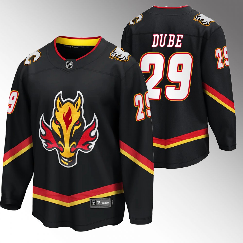 Flames #29 Dillon Dube Black 2022-23 Alternate Jersey