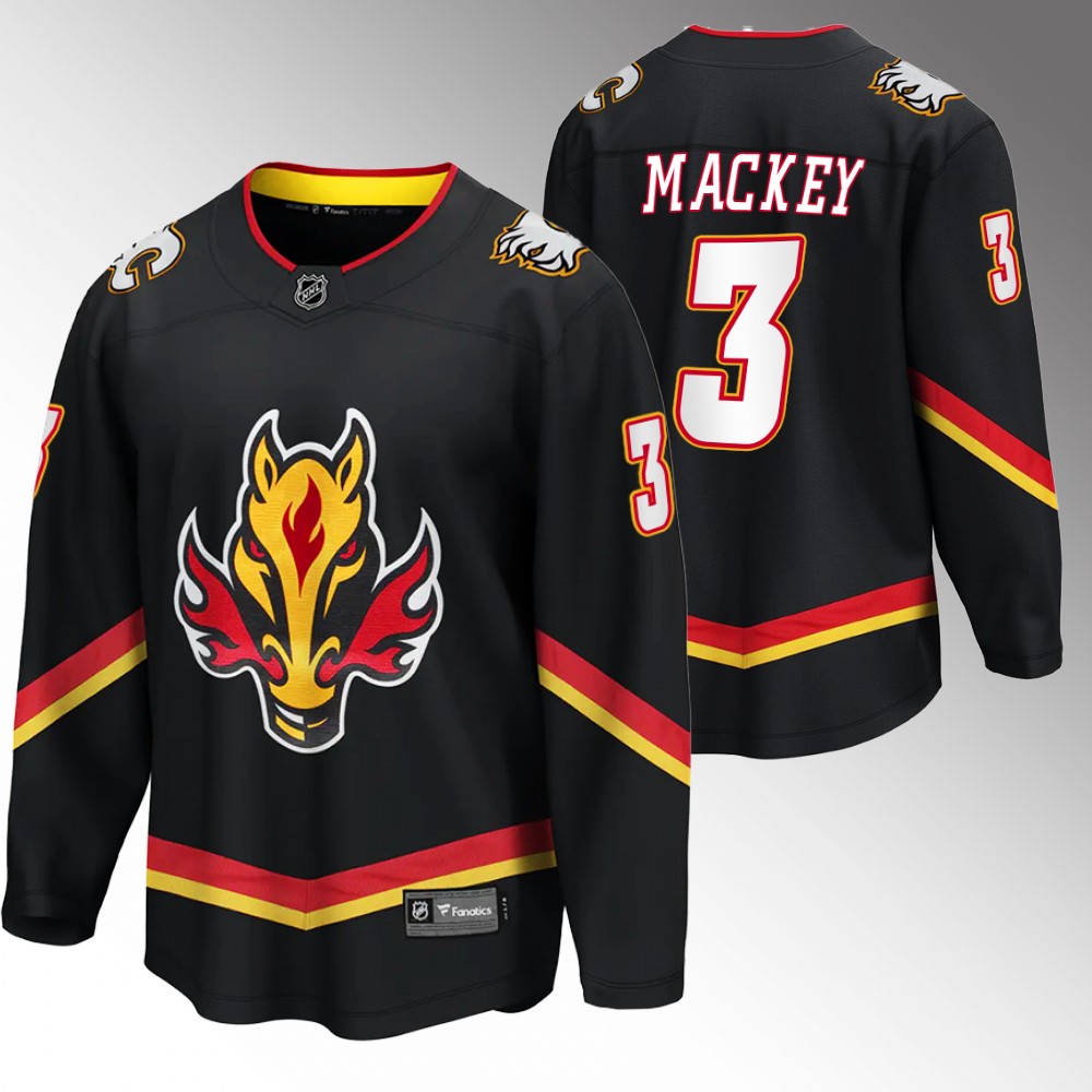 Flames #3 Connor Mackey Black 2022-23 Alternate Jersey