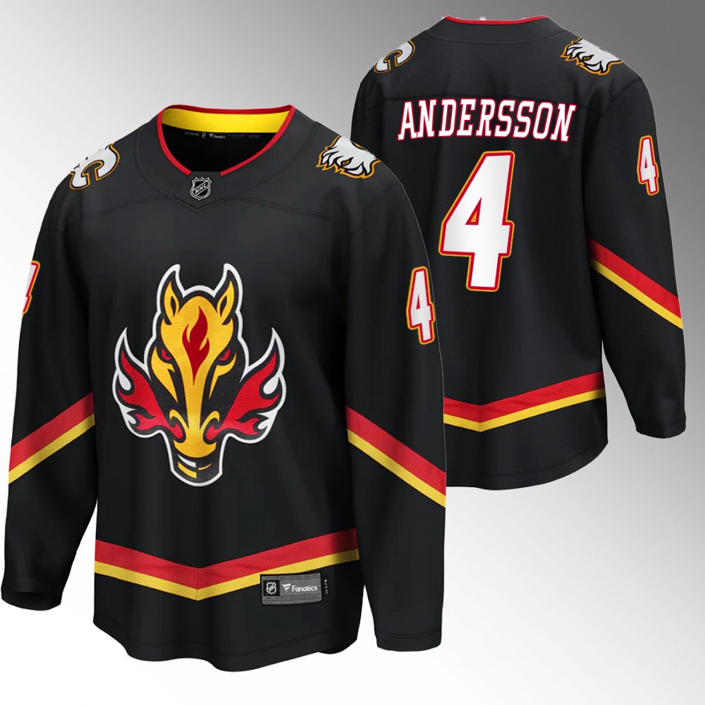 Flames #4 Rasmus Andersson Black 2022-23 Alternate Jersey