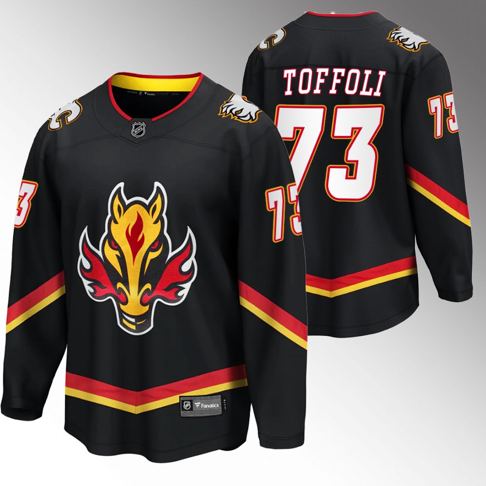Flames #73 Tyler Toffoli Black 2022-23 Alternate Jersey
