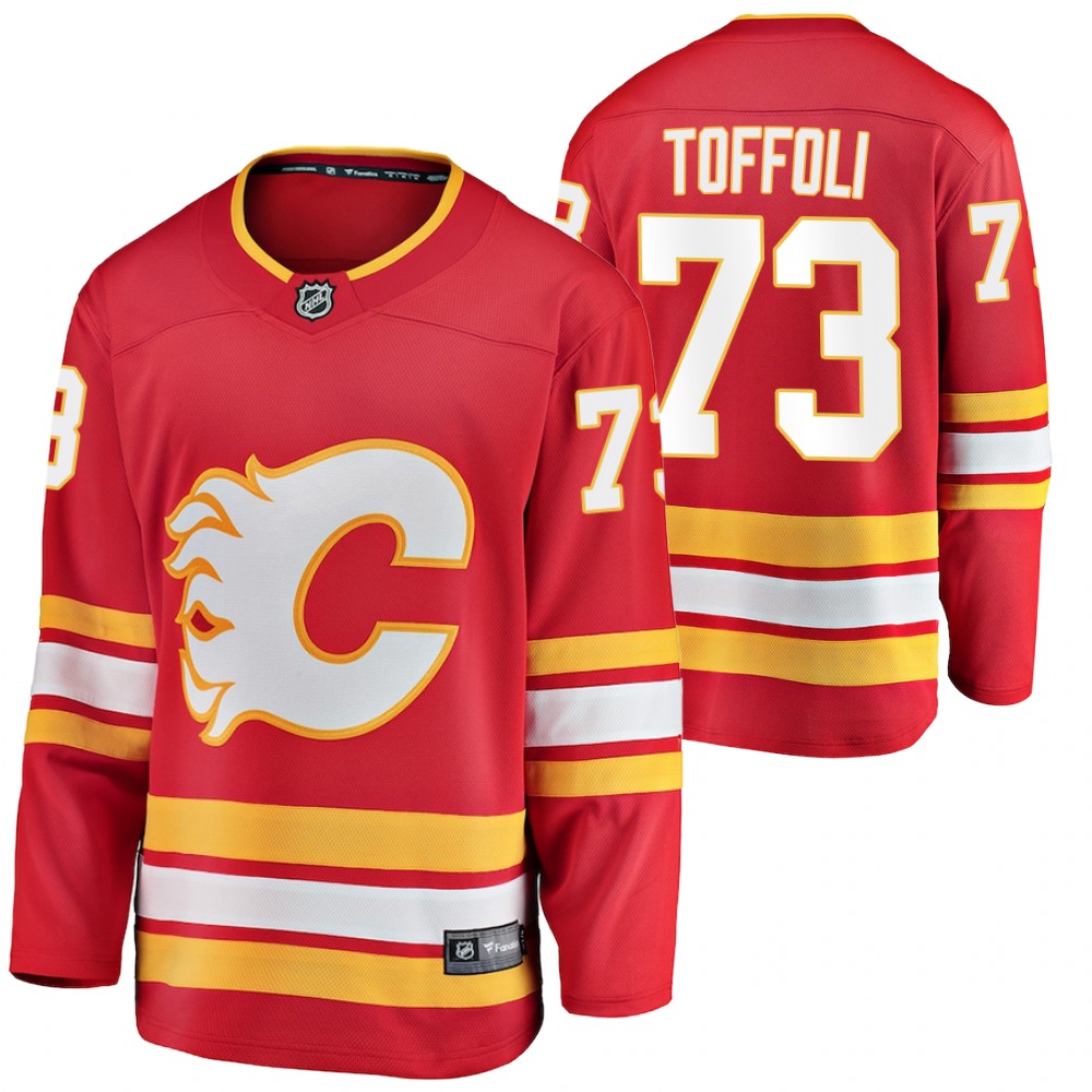 Flames #73 Tyler Toffoli Red Home Jersey