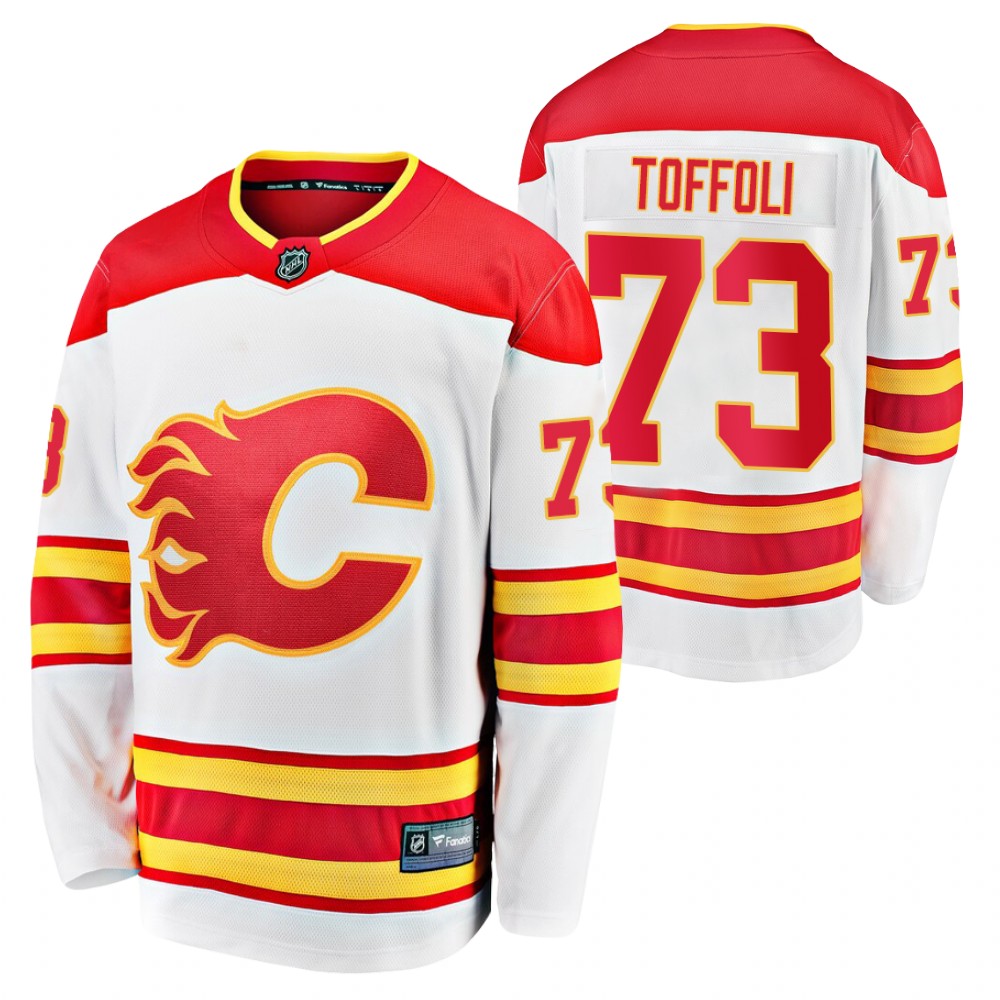 Flames #73 Tyler Toffoli White Away Jersey