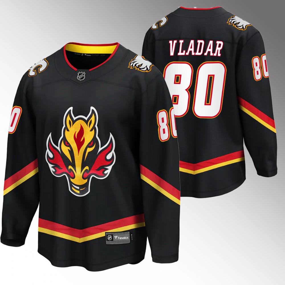 Flames #80 Dan Vladar Black 2022-23 Alternate Jersey