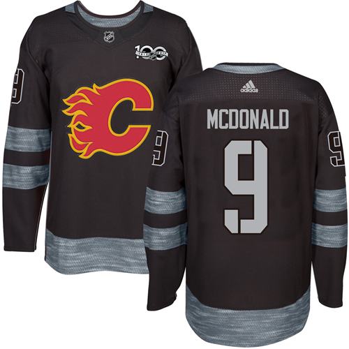 Flames #9 Lanny McDonald Black 1917-2017 100th Anniversary Stitched NHL Jersey