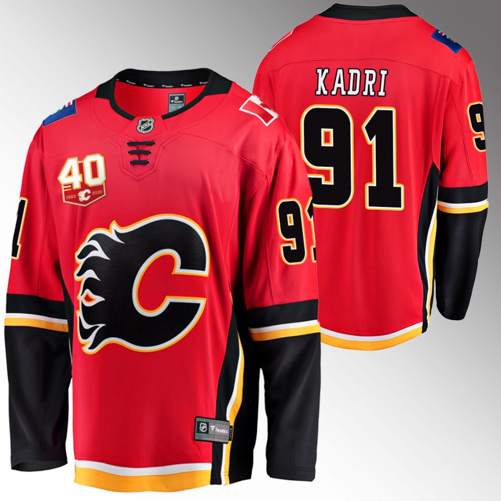 Flames #91 Nazem Kadri Black 40th Anniversary Jersey