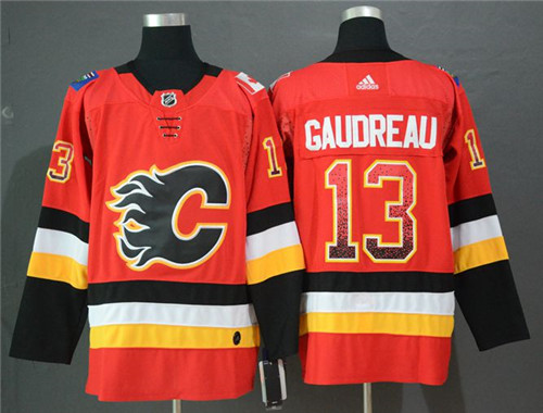 Flames 13 Johnny Gaudreau Red Drift Fashion Adidas Jersey