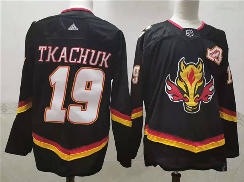 Flames 19 Matthew Tkachuk Black 2020-21 Reverse Retro Adidas Jersey