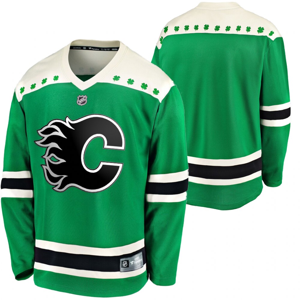Flames 2020 St. Patrick's Day Green Breakaway Jersey
