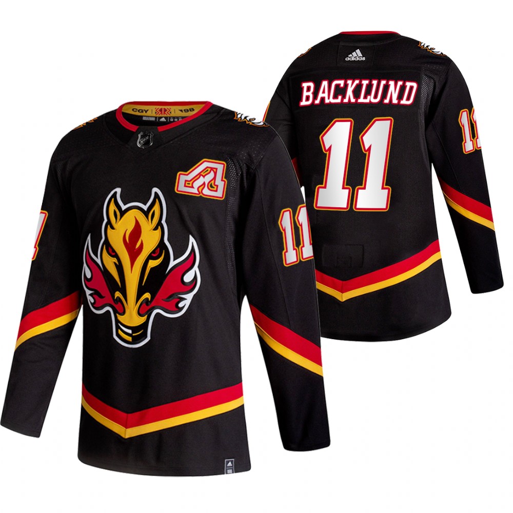Flames 2021 Reverse Retro #11 Mikael Backlund Black Jersey Special Edition Authentic