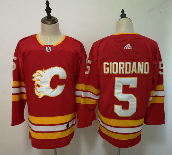 Flames 5 Mark Giordano Adidas Jersey