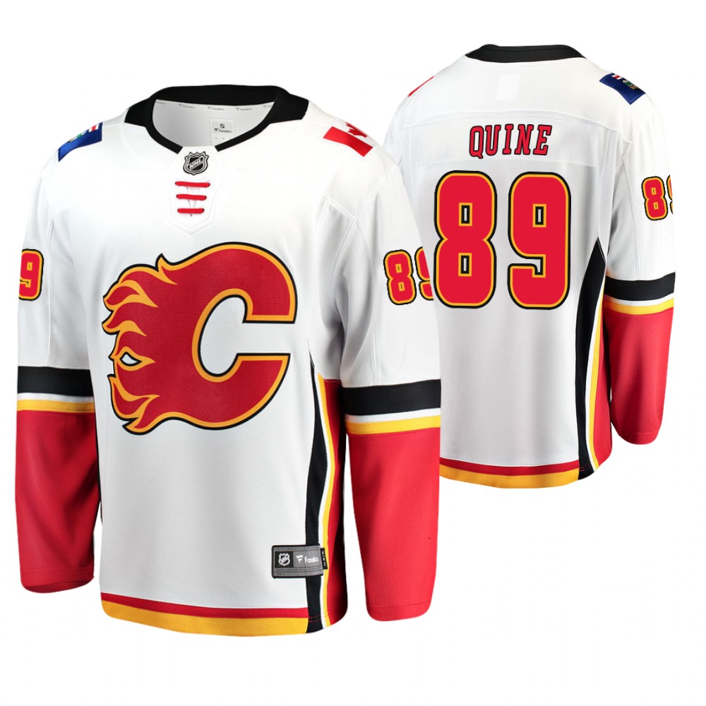 Flames Alan Quine White Breakaway Player Away Jersey