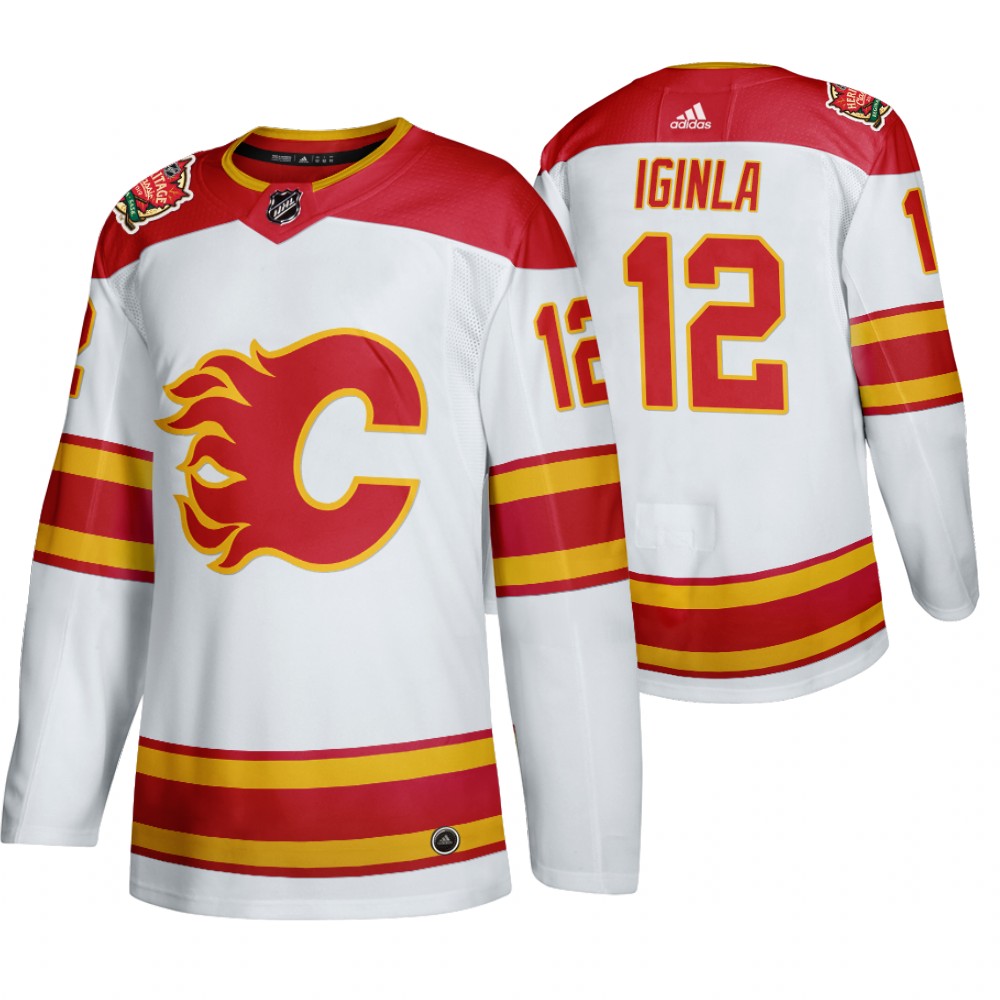 Flames Jarome Iginla White 2019 Heritage Classic Authentic Retired Jersey
