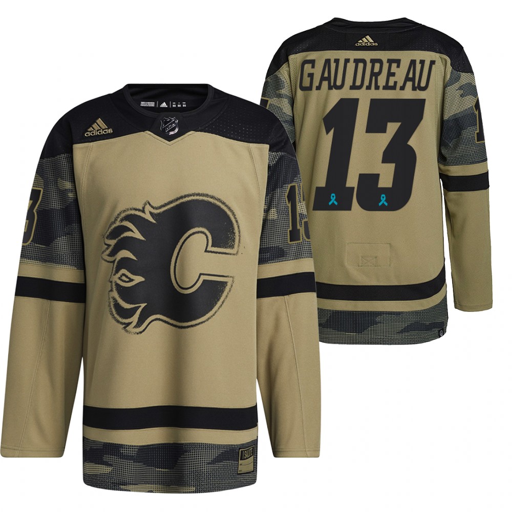 Flames Johnny Gaudreau Canadian Armed Force Camo 2021 CAF Night Jersey