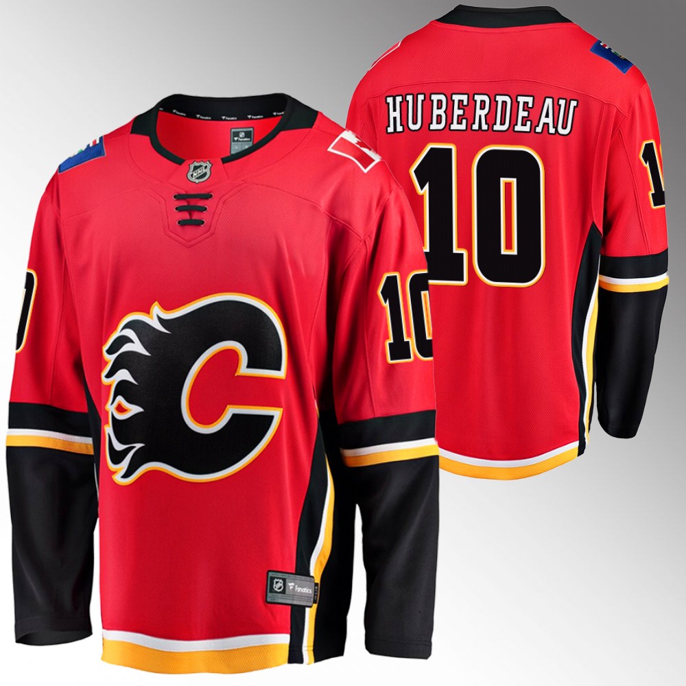Flames Jonathan Huberdeau Jersey Alternate Red Breakaway Player Men