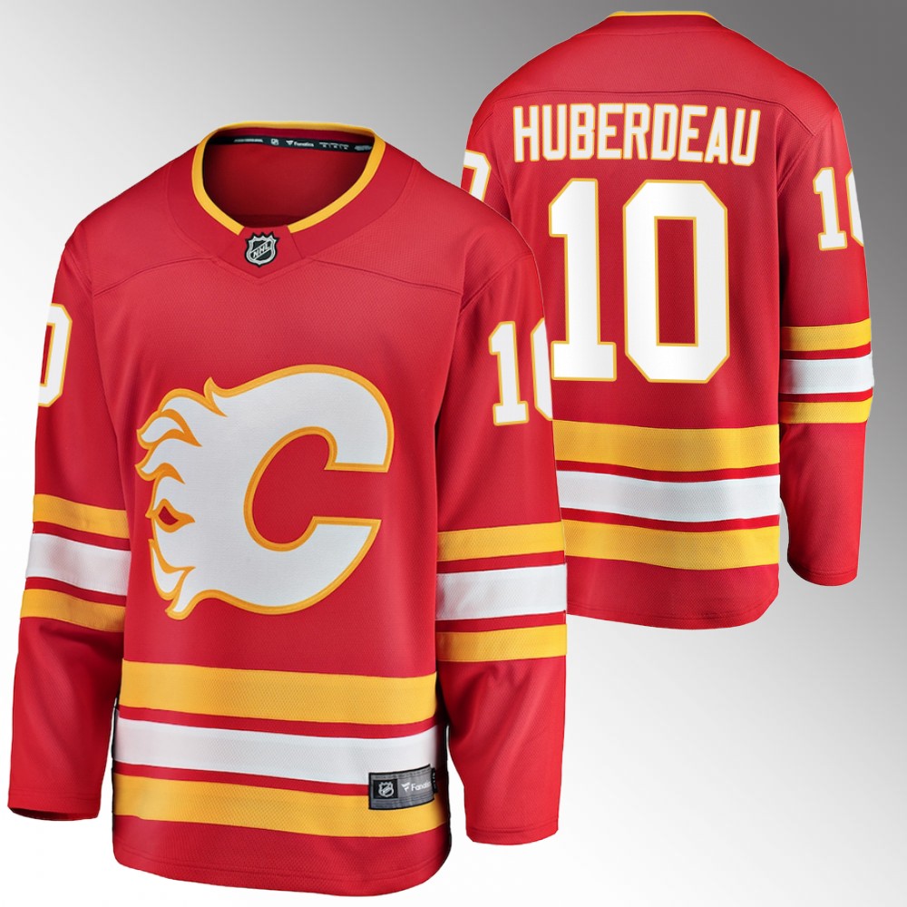 Flames Jonathan Huberdeau Jersey Home Red Breakaway Player Men