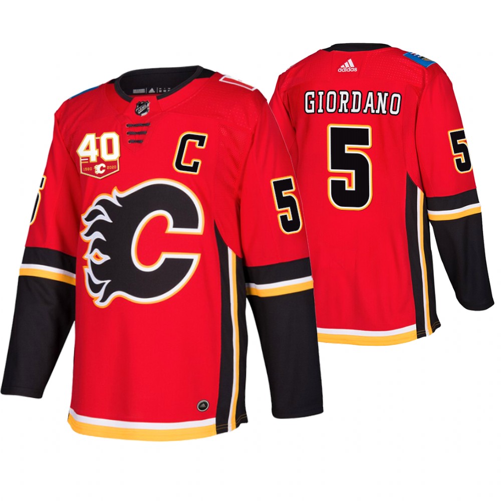 Flames Mark Giordano Red 40th Anniversary Retro Third Jersey