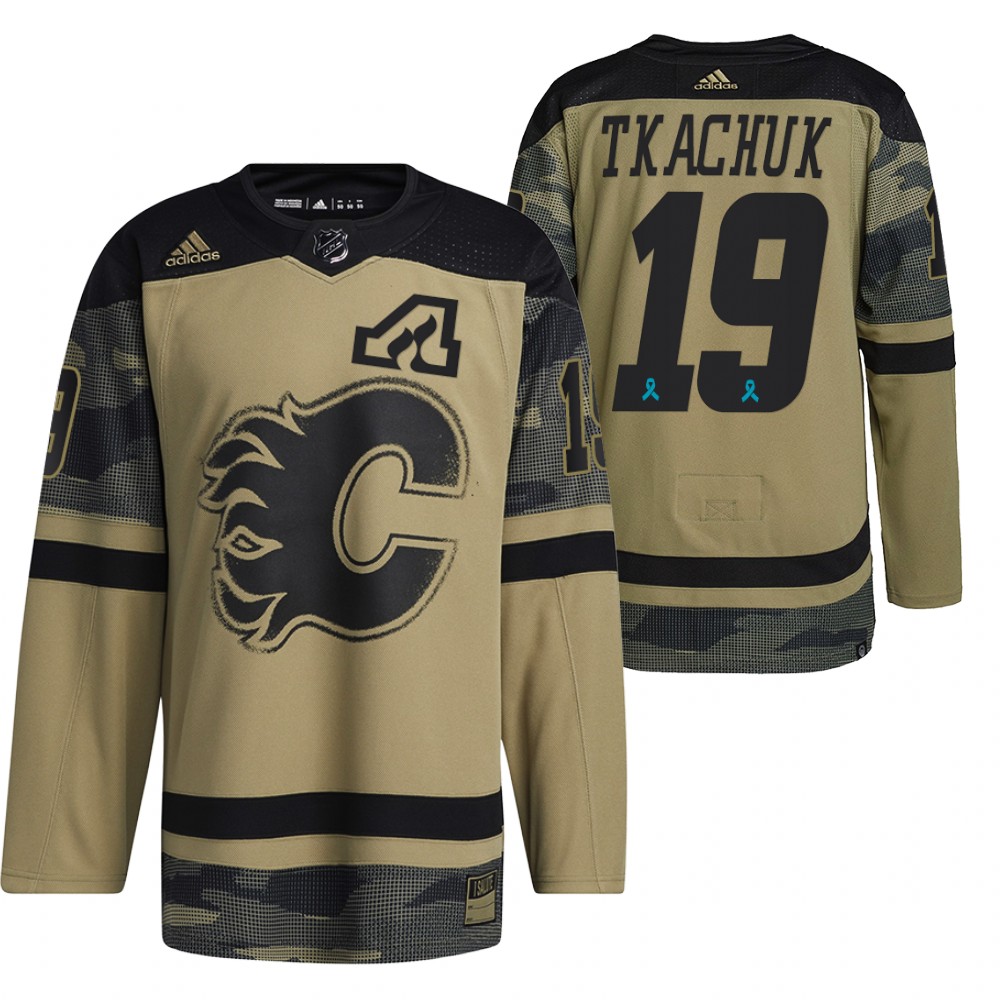 Flames Matthew Tkachuk Canadian Armed Force Camo 2021 CAF Night Jersey