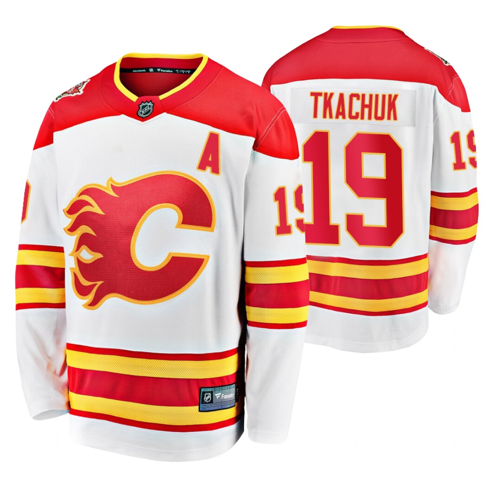 Flames Matthew Tkachuk White 2019 Heritage Classic Breakaway Player Jersey