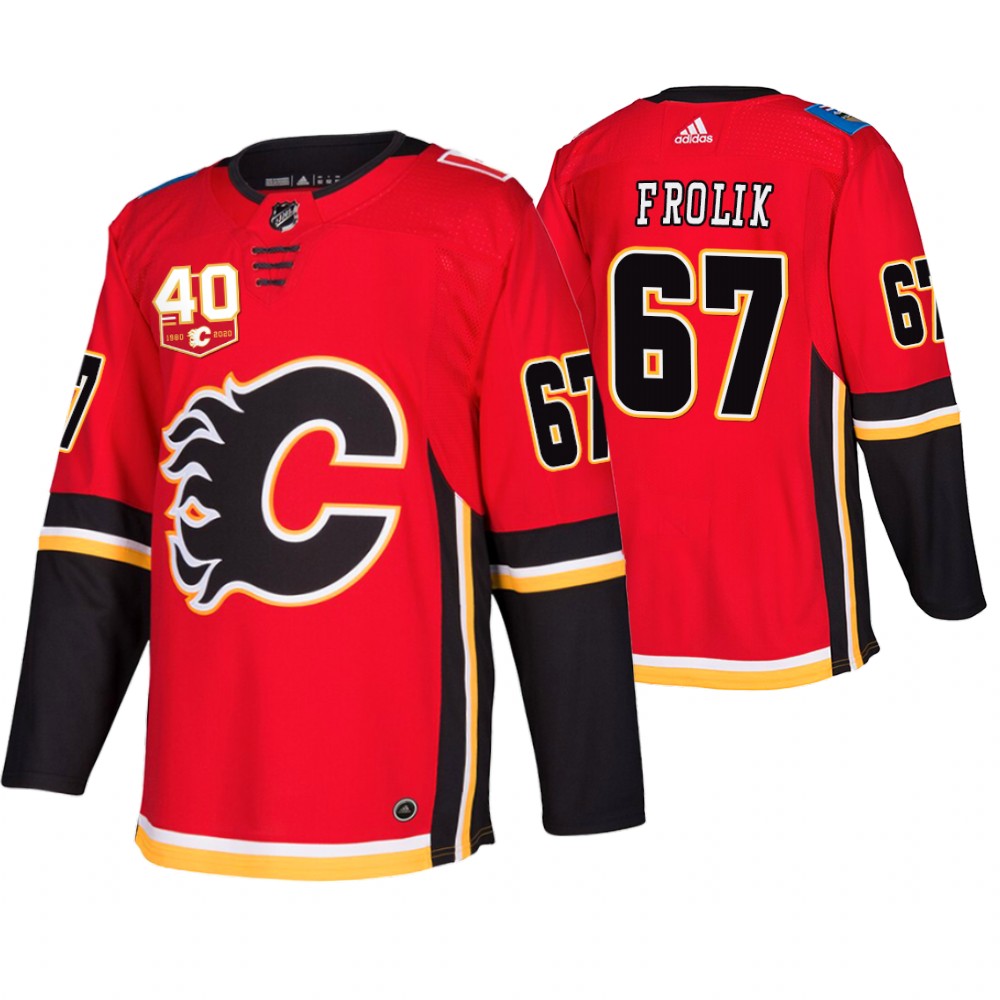 Flames Michael Frolik Red 40th Anniversary Retro Third Jersey