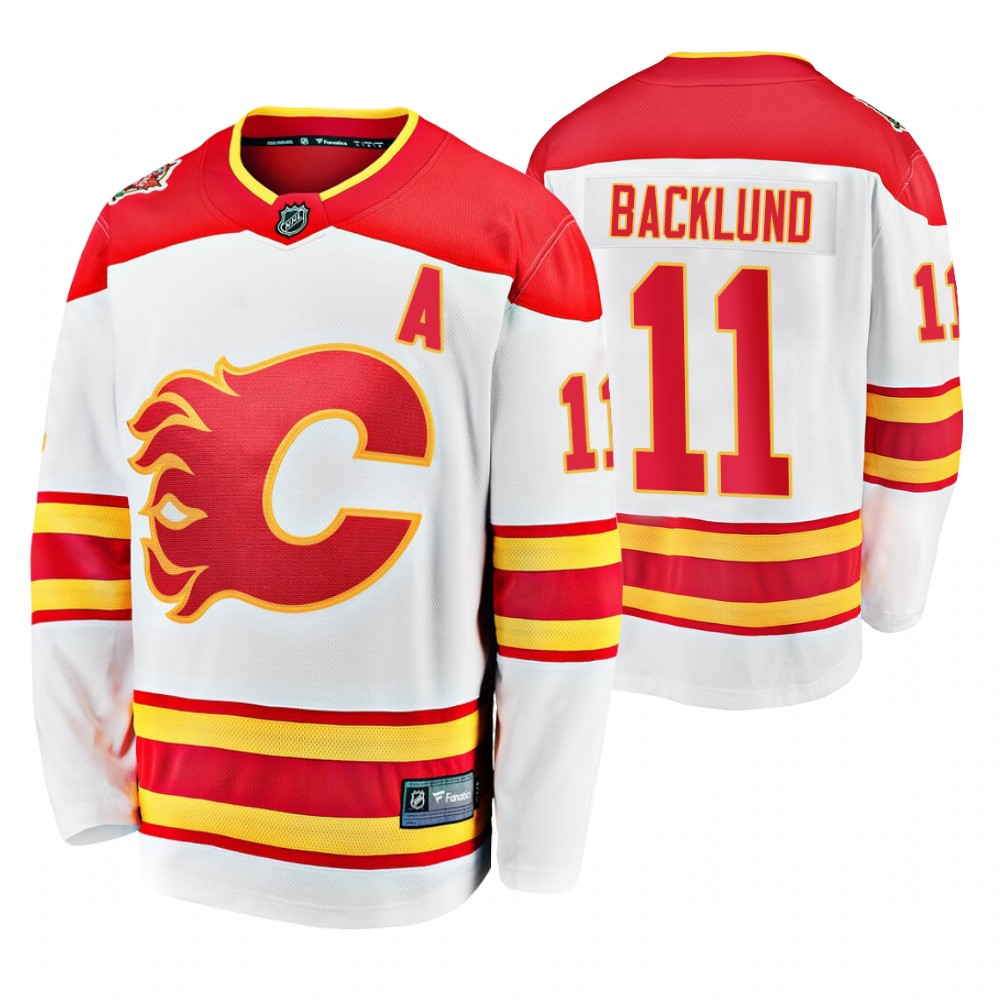 Flames Mikael Backlund White 2019 Heritage Classic Breakaway Player Jersey