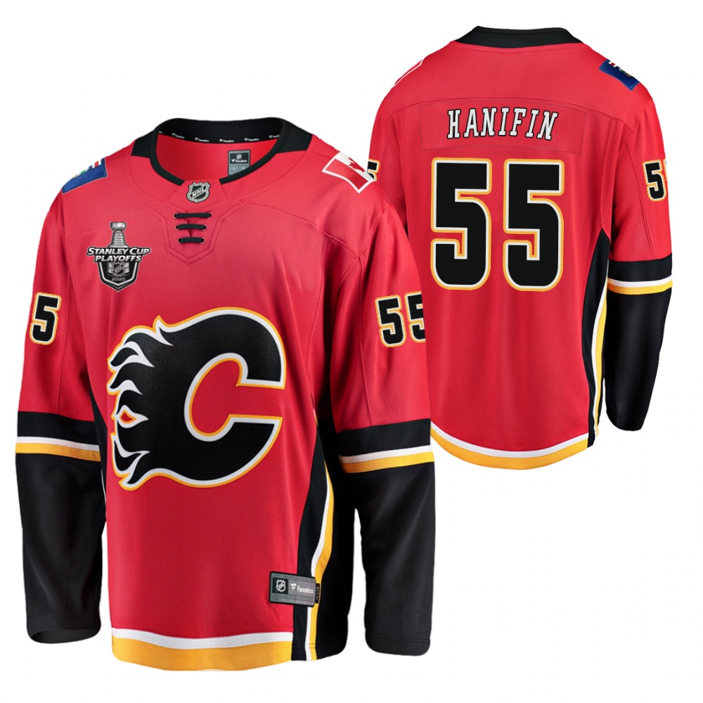 Flames Noah Hanifin Jersey 2020 Stanley Cup Playoffs Red Home Men's