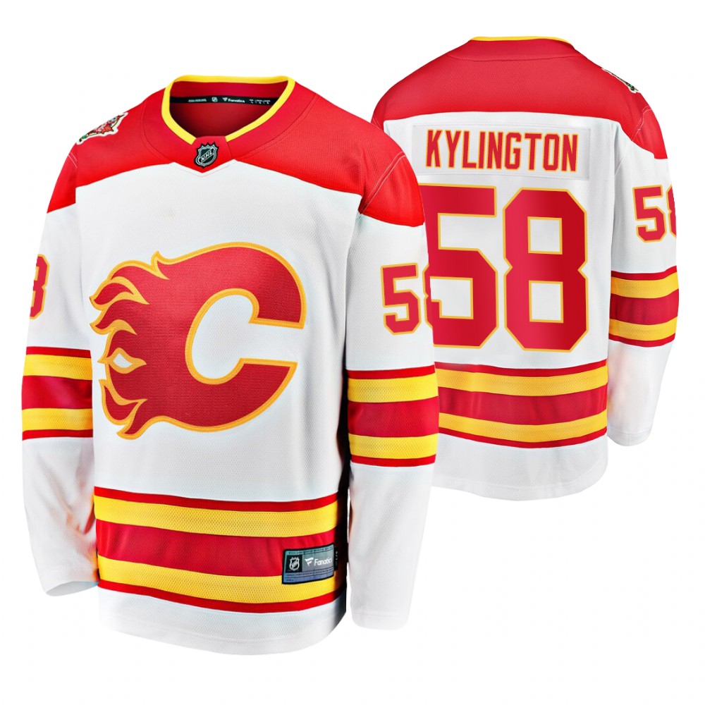 Flames Oliver Kylington White 2019 Heritage Classic Breakaway Player Jersey