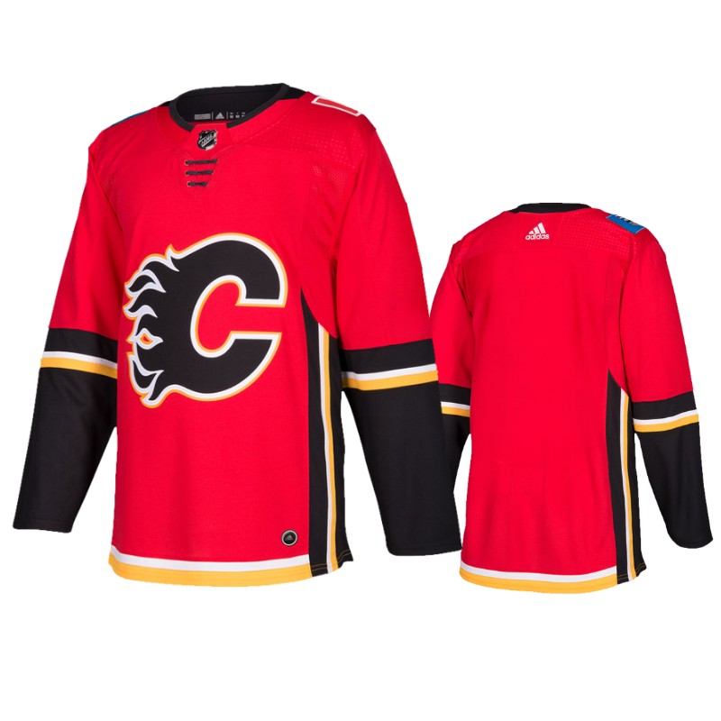 Flames Red Authentic Blank Home Jersey