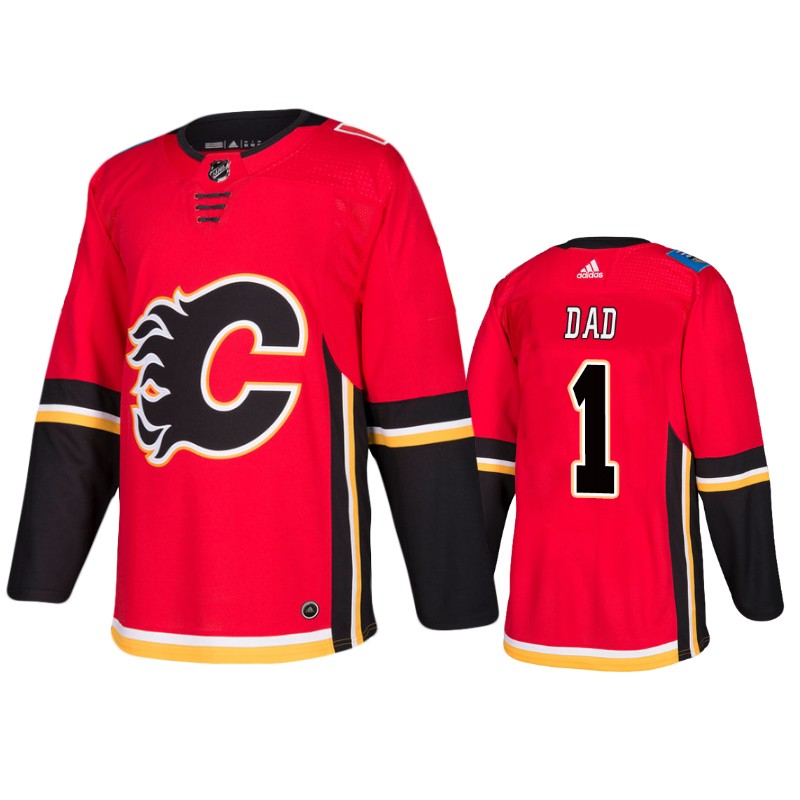 Flames Red Number 1 Dad Father's Day Jersey