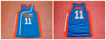 Flint Tropics 11 Ed Monix Blue Semi Pro Movie Stitched Basketball Jersey