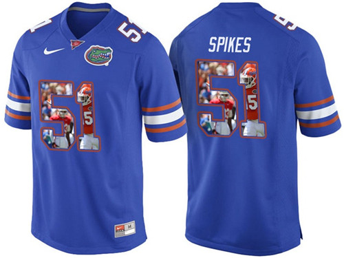Florida Gators Brandon Spikes Royal Blue Printing Player Portrait Football Jersey