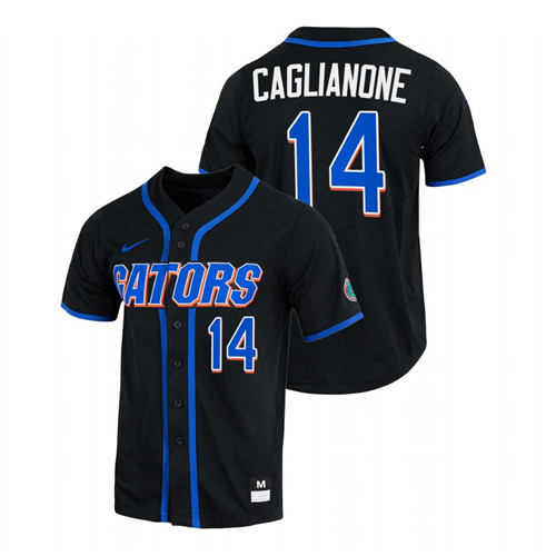 Florida Gators Jac Caglianone Men Black College Baseball Full-Button Jersey