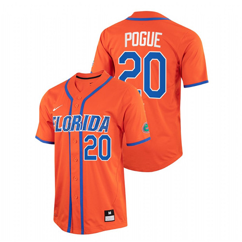 Florida Gators Nick Pogue Men Orange College Baseball Full-Button Jersey