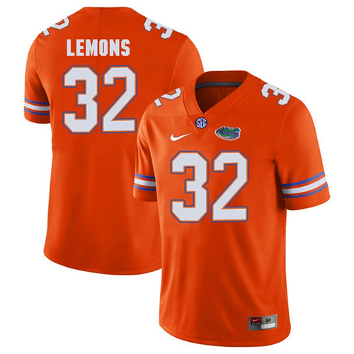 Florida Gators Orange Adarius Lemons Football Player Performance Jersey