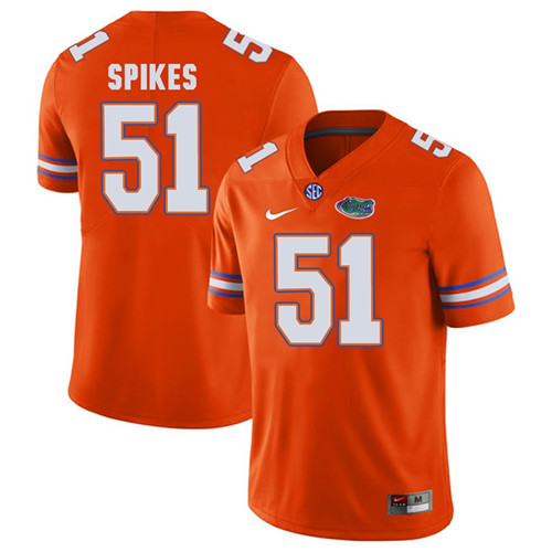 Florida Gators Orange Brandon Spikes Football Player Performance Jersey