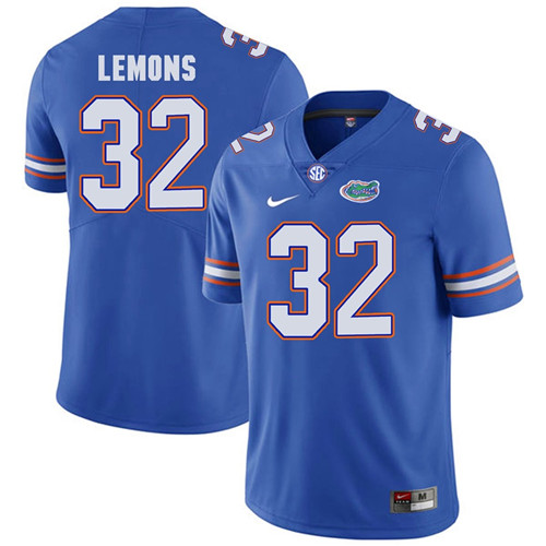 Florida Gators Royal Blue Adarius Lemons Football Player Performance Jersey