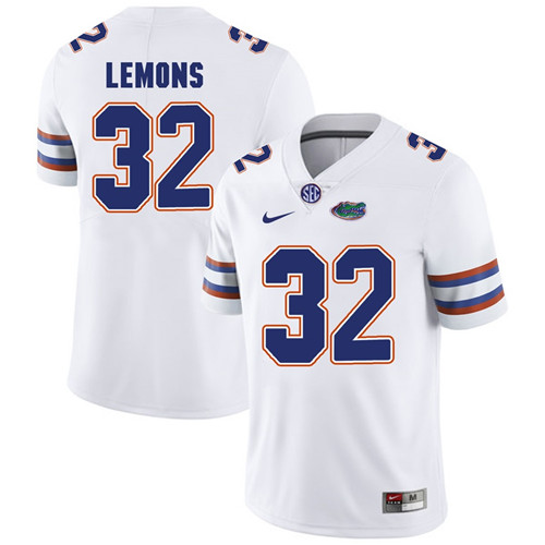 Florida Gators White Adarius Lemons Football Player Performance Jersey