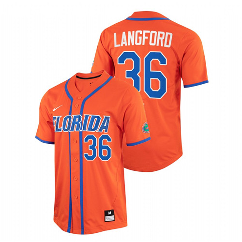 Florida Gators Wyatt Langford Men Orange College Baseball Full-Button Jersey