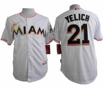 Florida Marlins #21 Christian Yelich White Cool Base Stitched Baseball Jersey